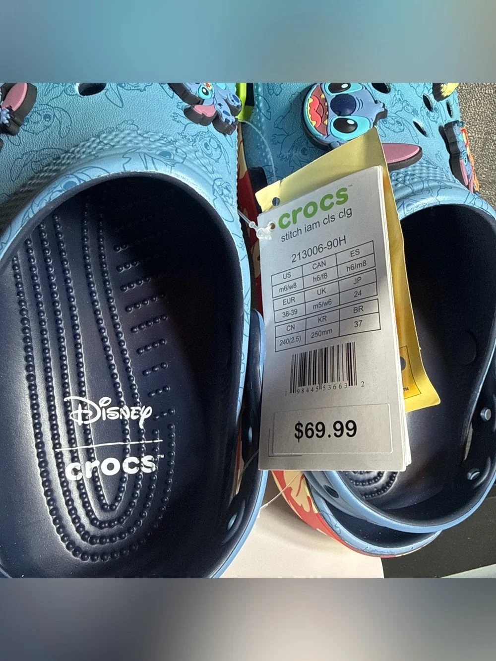 Crocs Disney Lilo & Stitch Classic Clog Multi Size Blue Sandals 213006-90H NEW